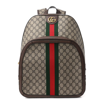 GUCCI GG Supreme Monogram Medium Ophidia Day Backpack Brown