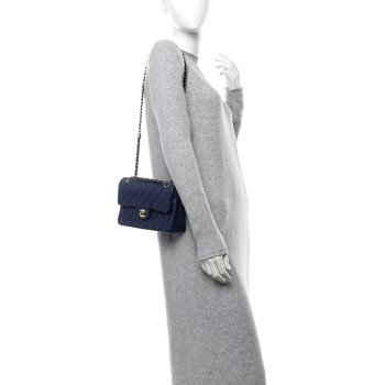 CHANEL Caviar Quilted Small Double Flap Navy