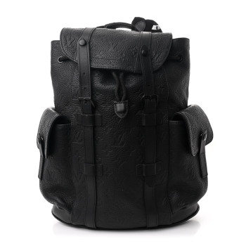 LOUIS VUITTON Taurillon Monogram Christopher PM Backpack Black