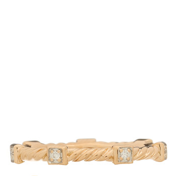DAVID YURMAN 18K Rose Gold Diamond Paveflex 2mm Stackable Band Ring 52 6