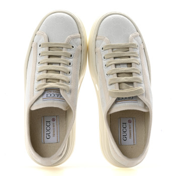 GUCCI GG Monogram Womens 1977 Tennis Platform 52mm Sneakers 37 Great White Mystic White