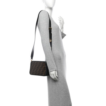 FENDI Vitello Century F is Fendi Bi-Color FF 1974 Embossed Camera Case Maya Black