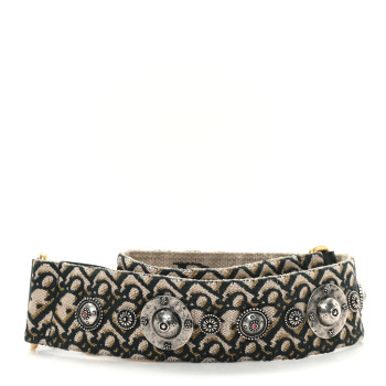 CHRISTIAN DIOR Oblique Studded Shoulder Strap Green Multicolor