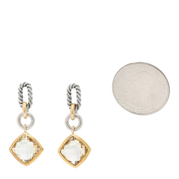 DAVID YURMAN Sterling Silver 18K Yellow Gold Prasiolite Drop Earrings