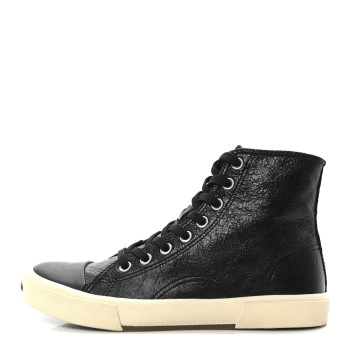 BALENCIAGA Agneau Arena Mens Paris High Top Sneakers 40 Black