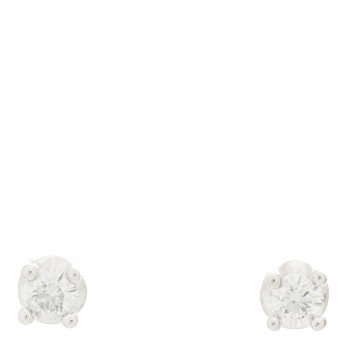 BULGARI 18K White Gold Diamond .75ctw Corona Solitaire Earrings