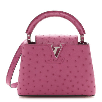 LOUIS VUITTON Ostrich Capucines Mini Fuchsia