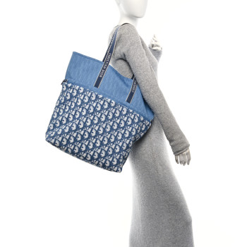 CHRISTIAN DIOR Terry Oblique Reversible Bag Blue