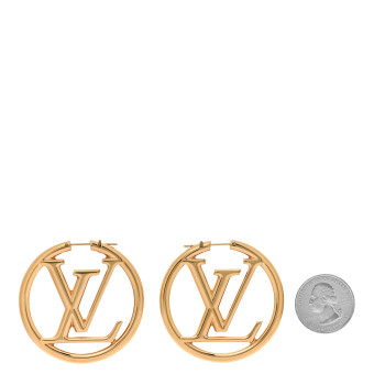 LOUIS VUITTON Metal Louise Hoop Earrings Gold