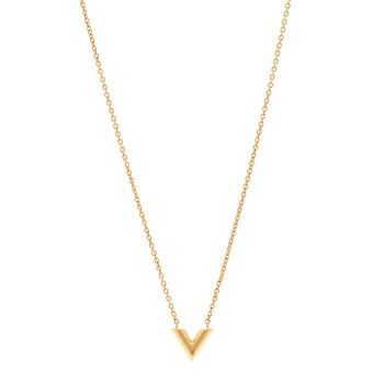 LOUIS VUITTON Essential V Necklace Rose Gold