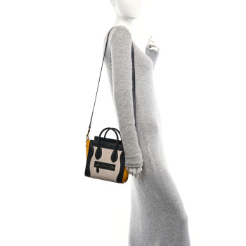 CELINE Elephant Calfskin Nano Tri-Color Luggage Yellow