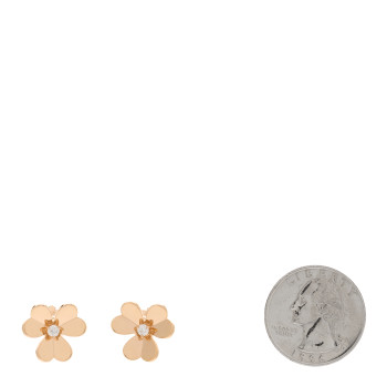 VAN CLEEF & ARPELS 18K Rose Gold Diamond Small Frivole Earrings