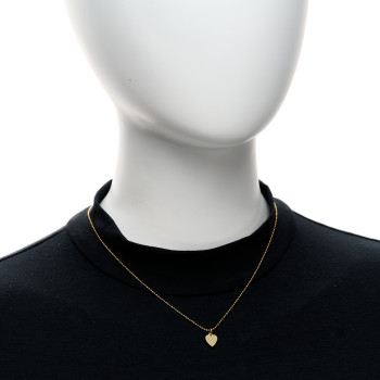 JENNIFER MEYER 18K Yellow Gold Mini Heart Charm Pendant Beaded Necklace