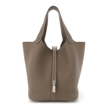 HERMES Taurillon Clemence Picotin Lock 22 MM Etoupe