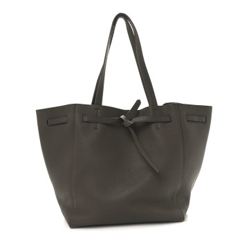 CELINE Soft Grained Calfskin Small Belt Cabas Phantom Taupe