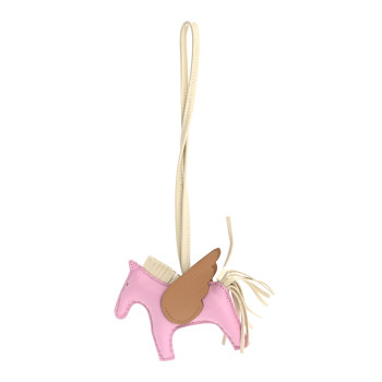 Milo Lambskin Grigri Rodeo Pegase Horse Bag Charm PM Mauve Sylvestre Craie Chai