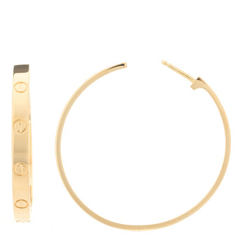 CARTIER 18K Yellow Gold Large LOVE Hoop Earrings
