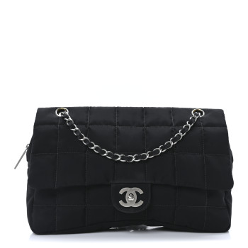 CHANEL Nylon Square Quilted Flap Black