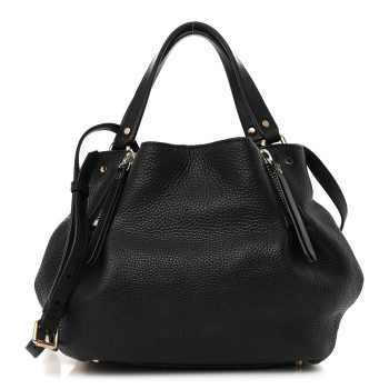 BURBERRY Grainy Calfskin House Check Small Maidstone Black