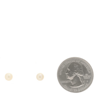 MIKIMOTO 18K Yellow Gold Akoya Cultured Pearl 5-5.5mm Stud Earrings