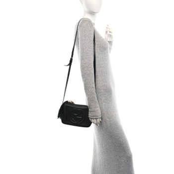 GUCCI Pebbled Calfskin Small Soho Disco Bag Black