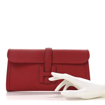 HERMES Swift Jige Elan 29 Clutch Rouge Casaque
