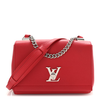 LOUIS VUITTON Calfskin Lockme II Chain Bag BB Rubis
