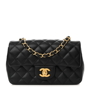 CHANEL Caviar Quilted Mini Rectangular Flap Black