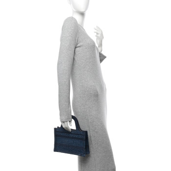 CHRISTIAN DIOR Oblique Denim Mini Book Tote Blue