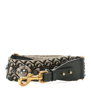 CHRISTIAN DIOR Oblique Studded Shoulder Strap Green Multicolor