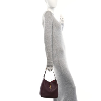 SAINT LAURENT Smooth Calfskin Small Le 5 A 7 Soft Hobo Rouge Legion