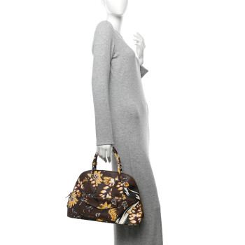 PRADA Saffiano Print Top Handle Brown Multicolor