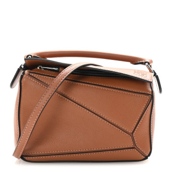 LOEWE Calfskin Mini Puzzle Bag Tan