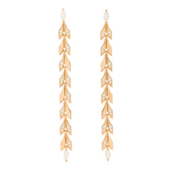 TIFFANY 18K Rose Gold Diamond Victoria Vine Drop Earrings