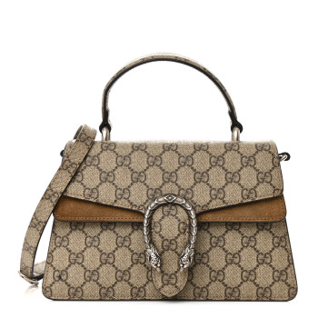 GUCCI GG Supreme Monogram Small Dionysus Top Handle Bag Taupe