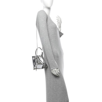 JIMMY CHOO Metallic Patent Bon Bon Bag Silver