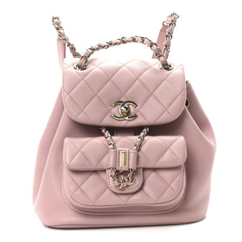 CHANEL Lambskin Quilted Small Duma Drawstring Backpack Light Pink