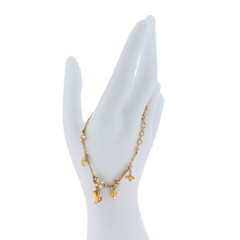 LOUIS VUITTON Pearl LV Floragram Bracelet Gold