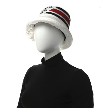 PRADA Re-Nylon Triangle Logo Padded Mens Bucket Hat M White Rosso