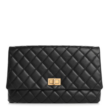 CHANEL Aged Calfskin Quilted Reissue 2.55 Clutch Black