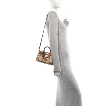 BURBERRY Vintage Check Mini Bowling Bag Briar Brown