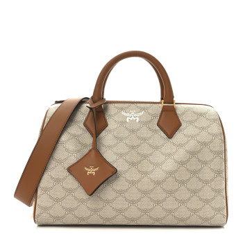 MCM Lauretos Nappa Medium Ella Boston Bag Oatmeal