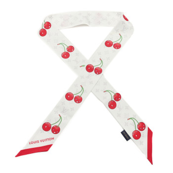 LOUIS VUITTON LV X TM Silk Monogram Cerises Bandeau White