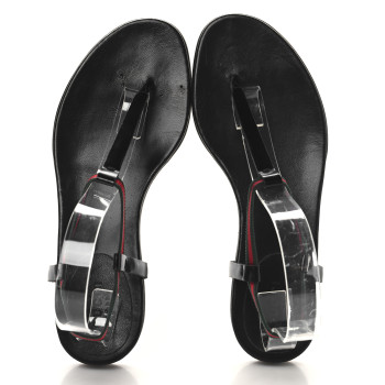 GUCCI Nappa Web Wimbledon Thong Sandals 37 Black