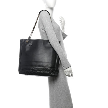 CHANEL Lambskin Shopping Tote Black