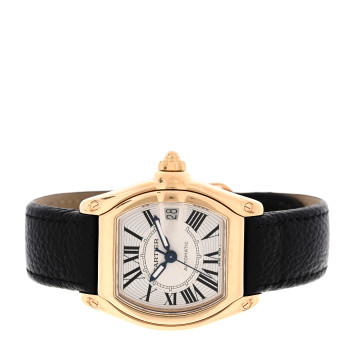 CARTIER 18K Yellow Gold Calfskin 38mm Roadster Automatic Watch