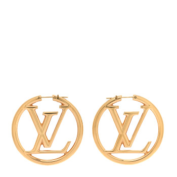LOUIS VUITTON Metal Louise Hoop Earrings Gold