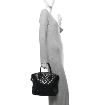 LOUIS VUITTON Patent Lambskin Fascination Lockit Black
