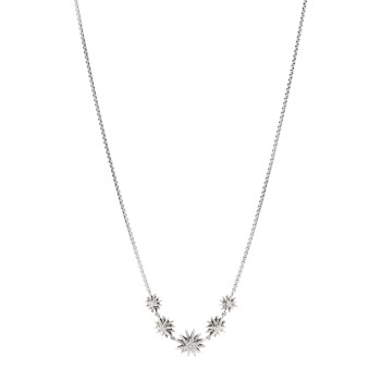 DAVID YURMAN Sterling Silver Diamond Starburst 5 Station Necklace