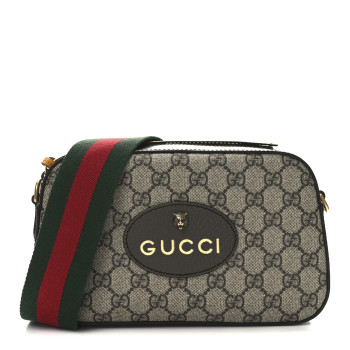 GUCCI GG Supreme Monogram Web Neo Vintage Shoulder Bag Beige New Acero Crop